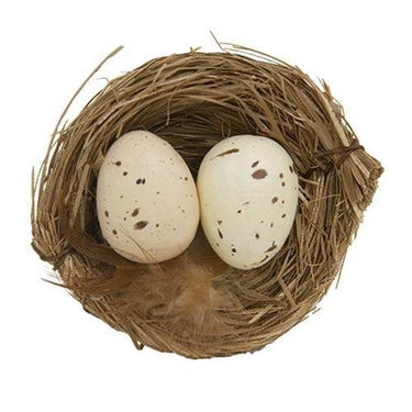 6 Set Natural Eggs in Nests - The Fox Decor